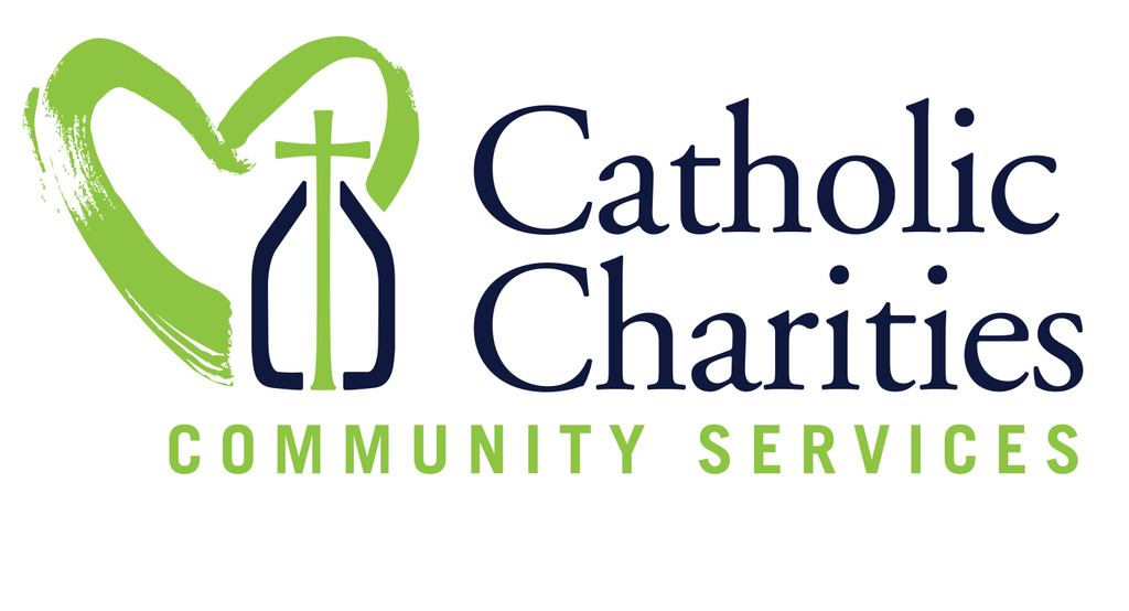 Catholic charities community services logo.