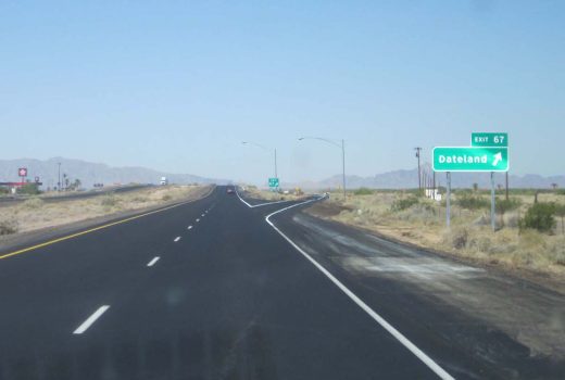 A sign on Yuma – Casa Grande Hwy (I-8) between Dateland and Aztec.