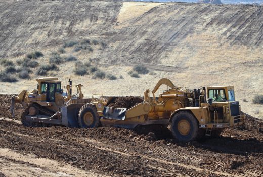Two bulldozers constructing Phase 5 of Granite Dells Estates.
